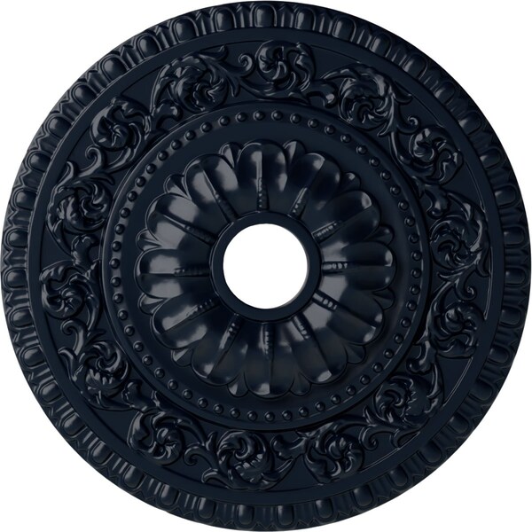 Ekena Millwork Vaduz Ceiling Medallion (Fits Canopies up to 3 1/2"), 23 1/2"OD x 3 1/2"ID x 2 1/8"P, Midnight Dream CM23VAMDF - main